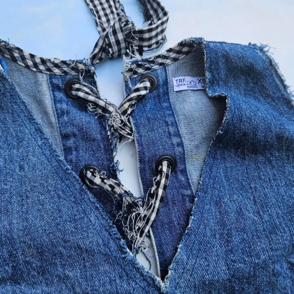 Zara Denim Tank Top Unique Farm Girl Top Country Top Cowgirl Style - Picture 4 of 8